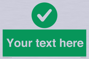 Custom green background, green circle with tick